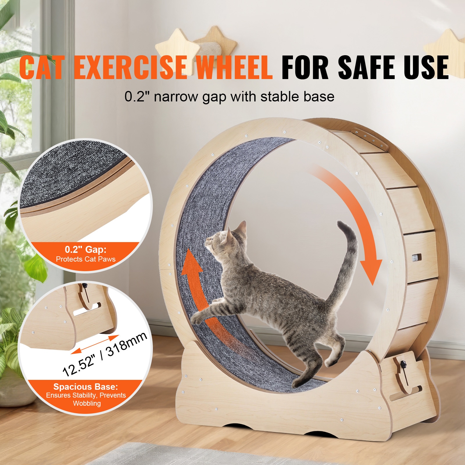 Cat Exercise Wheel Large Cat Treadmill Wheel For Indoor Cats 35.8 Inch_voghion.com
